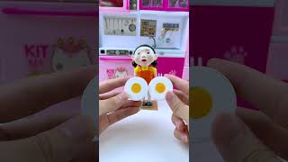 squidgame set toys eating eggs kitchen set toys satisfying with lily toys unboxin