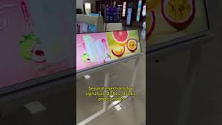 Slim digital menu screen with split-screen display. #digitalsignage #lcddisplay