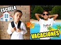 Rutina diaria escuela vs vacaciones