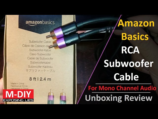 AmazonBasics RCA Subwoofer Cable For Mono Channel Audio (Unboxing Review)