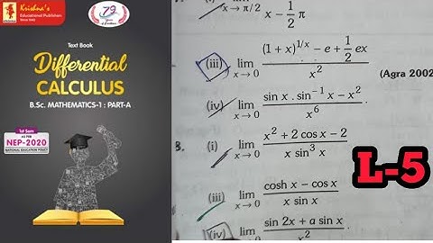 Indeterminate form  L-5  BSc mathematics |Krishna Prakashan| Solution/ #indeterminate_forms #maths