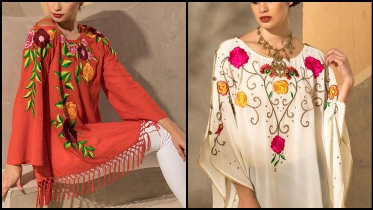 Top Stylish Embroidered Shirts & Poncho Designs 2020