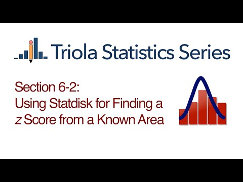 Statdisk Section 6-2: Using Statdisk for Finding a z Score From a Known Area
