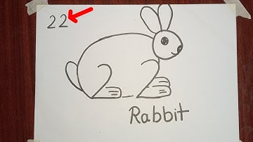 how to draw rabbit drawing from 22 number easy step by step @DrawingTalent