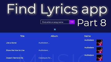Html, css, javascript Find lyrics app. Last Part 8.