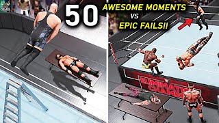 Top 50 Awesome Moments vs Epic Fails!! WWE 2K24 Countdown