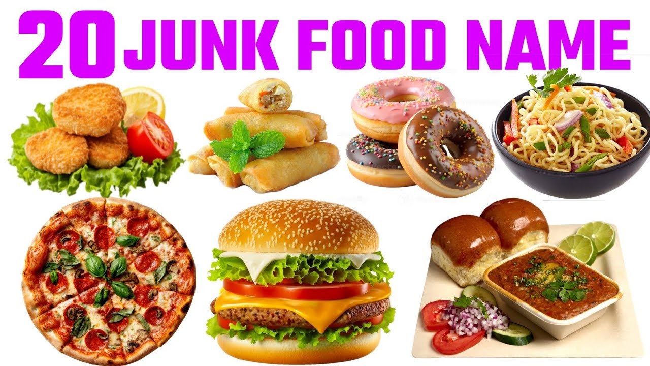 20 Junk food Name ! Junk food Harms ! जंक फूड के नाम ! Fast food Name 