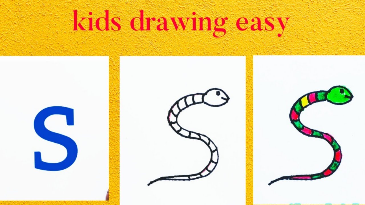 How to drawing snake step by step kids/easy drawing snake YouTube