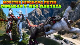 WHITE KING KONG EATEN BY GIANT T-REX MONSTER! THE ULTRAMANS ARE ANGRY! GTA 5 ULTRAMAN MODS