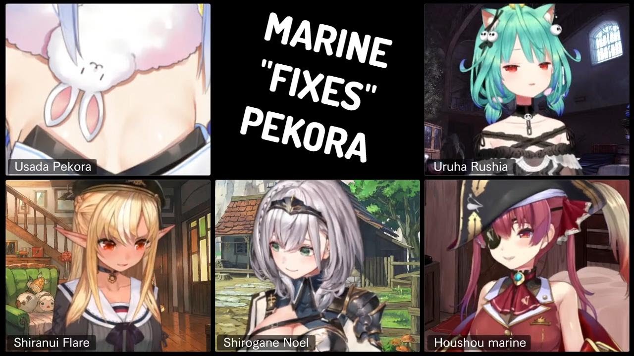 Pekora's avatar breaks, Marine tries to fix it, leads to misunderstanding (HOLOLIVE GEN 3 COLLAB)