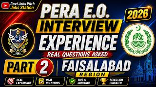 PERA E.O Interview Experience | Real Questions Asked | Faisalabad Region (Part 2) | Real Interview
