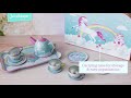 15pc. Rainbow Unicorn TEA PARTY SET for Little Girls by Jewelkeeper!