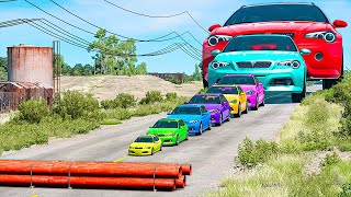 Small & Giant Car vs Pipe BeamNG.Drive