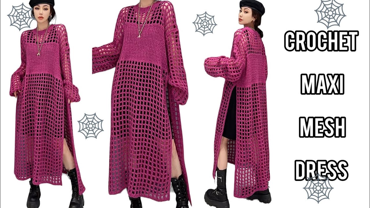 [Tutorial] Crochet A Maxi Mesh Dress(Part 1)C_Clean Crochê YouTube