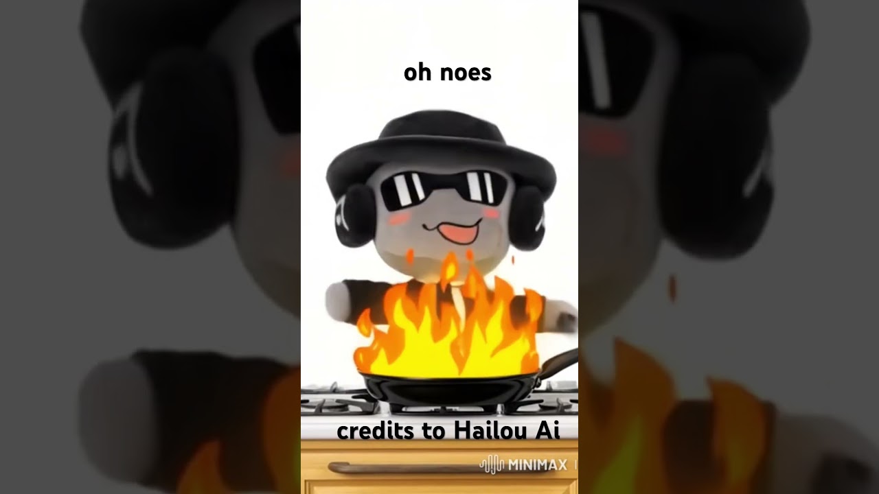 oh no his pan is set on fire 