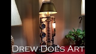 Weather Station Steampunk Pipe Lamp ( Springfield Instruments )
