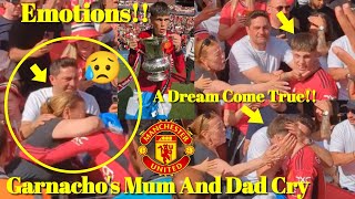 Emotions!😥 Garnacho's Mum & Dad Cry At Wembley After Garnacho Won The FA Cup With Manchester United
