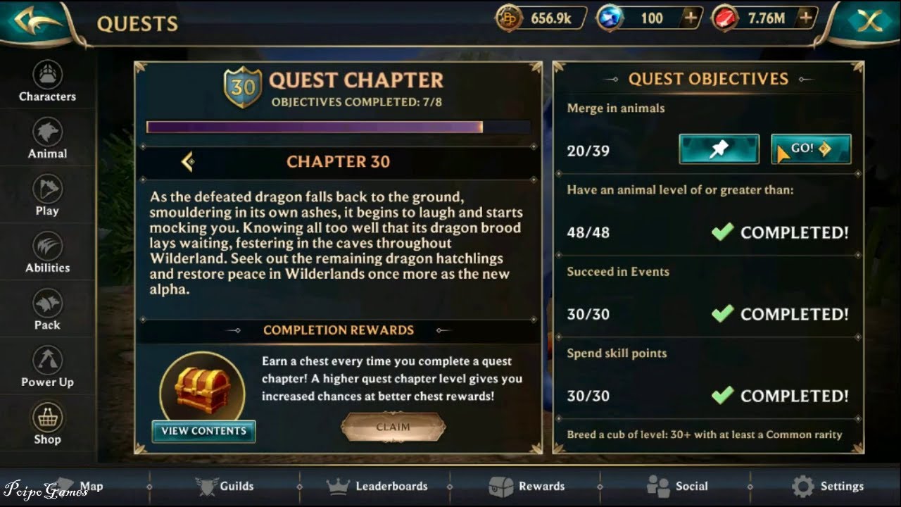 Claiming Gold Chest From Finishing Chapter 30 Wolf Tales Poipo Junior