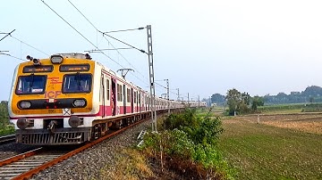 Howrah Katwa 12 coach Electric Multiple Unit local train on a beautiful curve | Eastern Railway