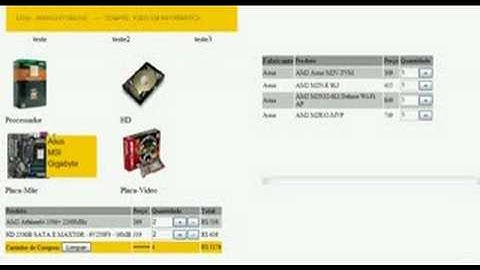 NOVO Conceito - Carrinho de Compras com AJAX + PHP