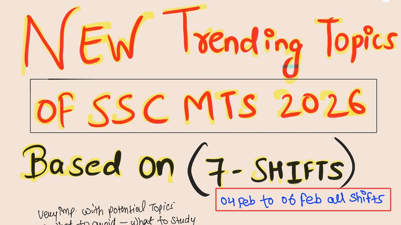 SSC MTS 2026 New Trending Topics | Based on 7 Shifts Analysis | New Pattern Strategy