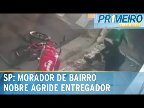 Entregador é agredido por morador de bairro nobre de SP | Primeiro Impacto (20/11/23)