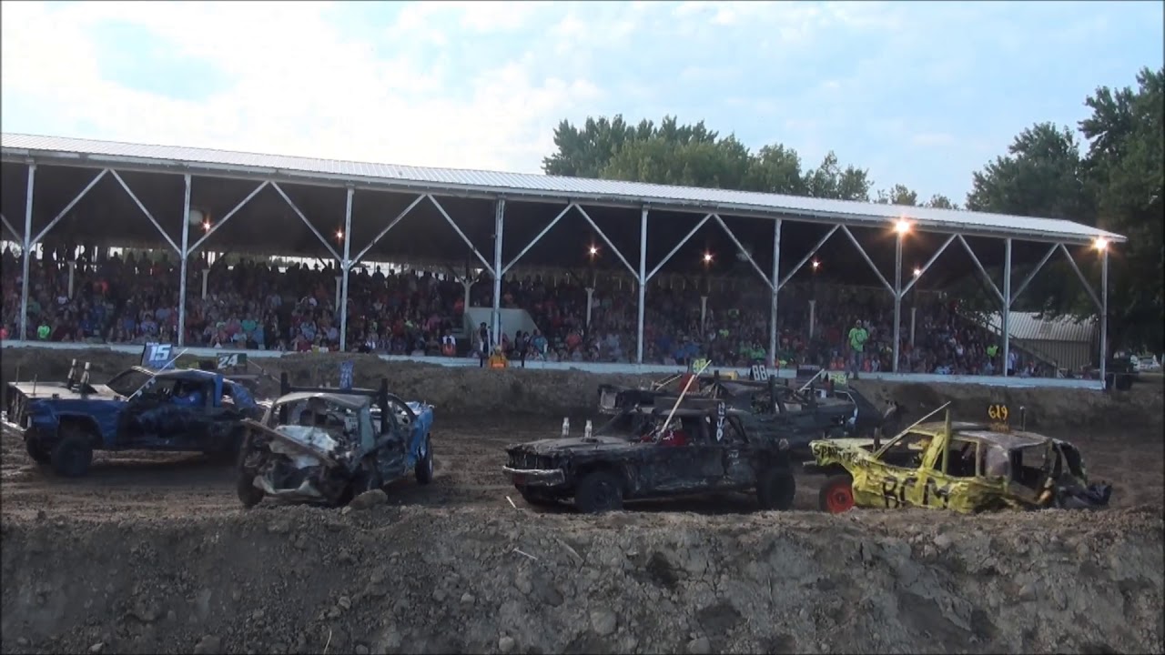 Stock Heat 2 Stanton County Fair Demo Derby August 19, 2017 YouTube