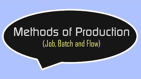Methods of Production (Job, Batch and Flow) - Higher Business Management