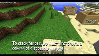 Minecraft Tutorial-- How to stack fences
