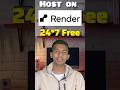 Host Your Backend on Render 24*7 For Free | Deploy Backend Free | Deepak Gupta BCA | #deepakguptabca
