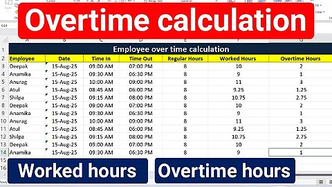 How to calculate overtime in excel | overtime calculation in excel #excel #exceltips @excelbazarus 