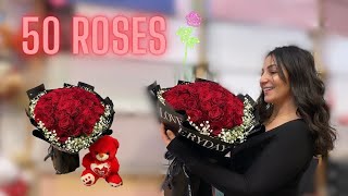 Making a 50 Rose Bouquet