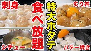 特大ホタテの食べ放題祭り！いろんな食べ方で限界食いしてみた！【猿払村】【ふるさと納税】