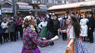 Street folk dance Budapest Hungary