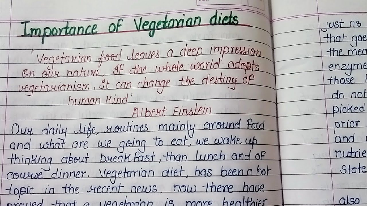 vegetarian food essay in english
