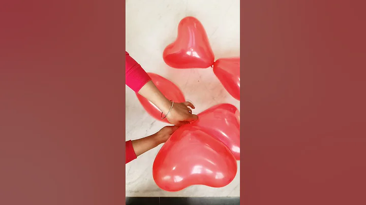 Heart ballons flower idea for decoration #shorts