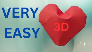 Paper Heart | Origami Puffy Heart | 3D Paper Heart | 3D Origami Lucky Heart Tutorial | DIY Heart