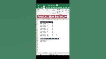 Product Size using sumifs #excel #exceltips #exceltricks #exceltutorial #shorts #youtubeshorts #usa
