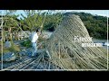 (Pro.55)  Making a bamboo installation in the Japanese garden.