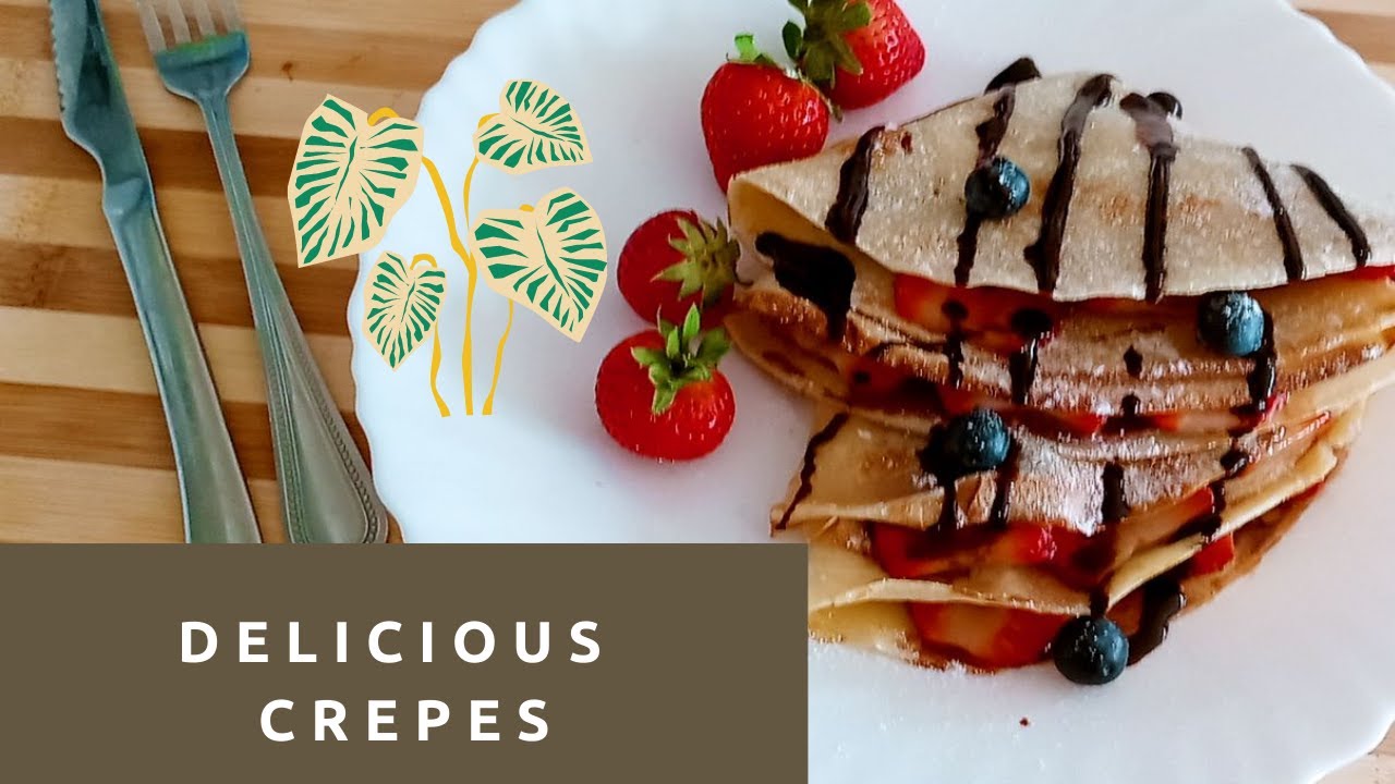 Chocolate crepe with strawberry|homemade crepes|simple and easy crepes|Desi sabor