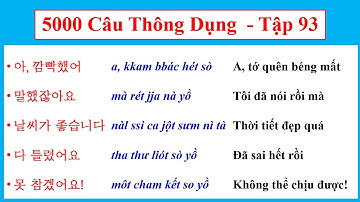 [Tập 93] - 5000 Câu Tiếng Hàn Thông Dụng | 실제로 자주 쓰는 한국어 문장들