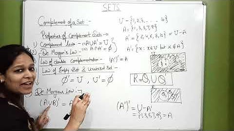 SETS- What is Complement of a Set? | Properties of Complement Sets | CBSE Class-11 | Part-6