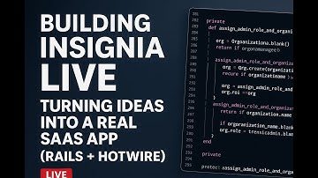 Building Insignia Live: Learning and Building (Rails + Hotwire) Ft ChatGPT x Codex