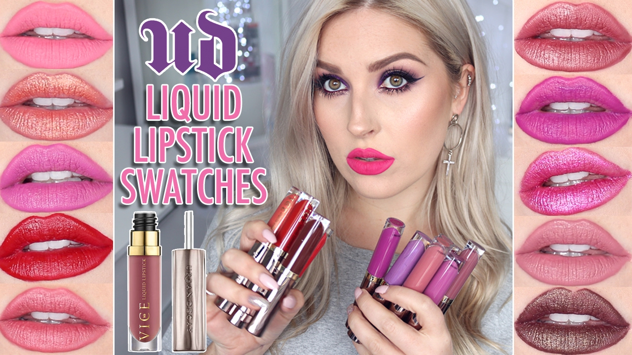 Urban Decay Vice Liquid Lipstick Swatches Lip Swatch Review Youtube