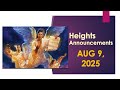 Announcements August 9 2025