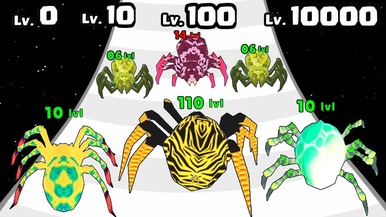 Spider Evolution Run - Gameplay Max Level (NOOB vs PRO vs HACKER)