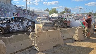Windshield Class Demolition Derby | Stark County Fair 2025 | DerbyDog Productions | Traveling POV.  
