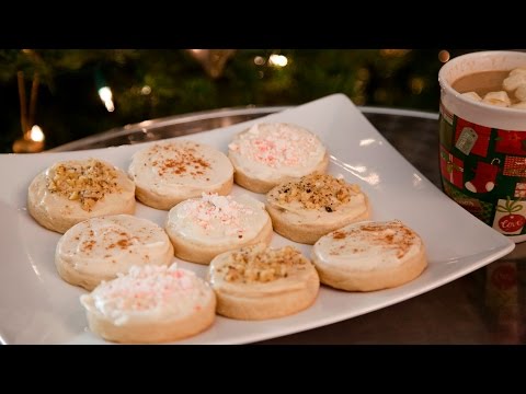 HOLIDAY CREAM CHEESE FROSTING SUGAR COOKIES (EGGNOG,PEPPERMINT, & MAPLE WALNUT)