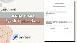 Berita Acara Serah Terima Uang II CONTOH BERITA ACARA SERAH TERIMA