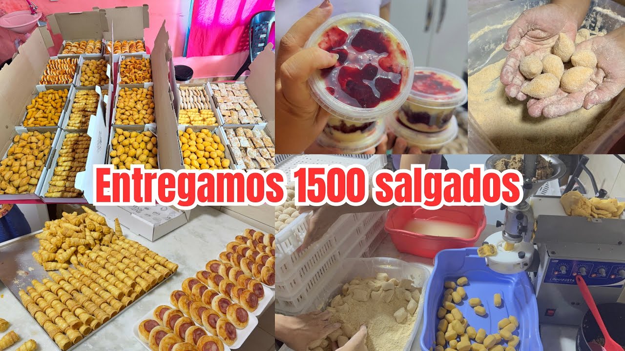 VIRAMOS A NOITE Produzindo Salgados! 🥵💥 MAIS DE 3 MIL SALGADOS em UMA ÚNICA NOITE | Produção real